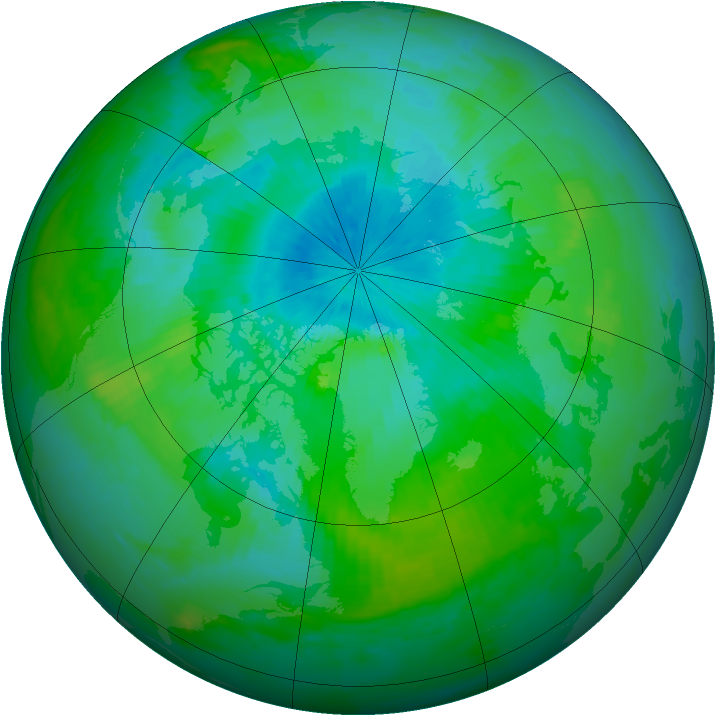 Arctic ozone map for 13 August 2000